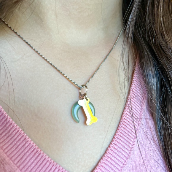 Green Aventurine and Bone Charms , Dog Charms, Gifts, Crystals - Green - Picture 6 of 6